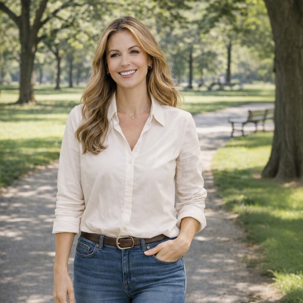 Reina Reynold caminando parque cerca